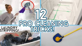 12 MINDBLOWING Cleaning Tips from PROFESSIONAL HOUSEKEEPERS [upl. by Nnaitak]