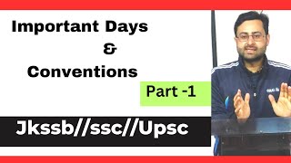 International Days And Conventions  Jkssb Deputy Inspector Field AssistantPart 1 [upl. by Tsyhtema]