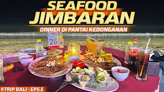 Makan Seafood Jimbaran Di Pantai Kedonganan Dengan View Ombak Dan Pesawat Landing Trip Bali  Eps5 [upl. by Vinita]