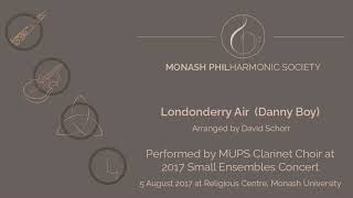 Londonderry Air Danny Boy  MUPS Clarinet Choir [upl. by Ahab]