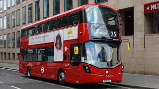 London Buses  Route 25  Ilford to City Thameslink Station [upl. by Hnoj]