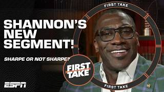 SHARPE OR NOT SHARPE 🔥 Shannon Sharpe can’t GRASP his own segment 🤣 ‘MY BAD MY BAD’  First Take [upl. by Aken]