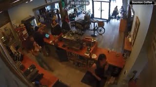 Raw video  Shaking in New Jersey coffee shop during earthquake [upl. by Tinaret457]