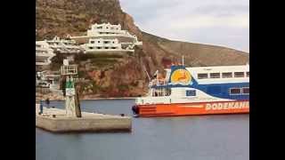 GREECE AEGEAN SEA SEA ARRIVAL TILOS ISLAND PORT OF LIVADIA [upl. by Ardnasak]