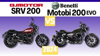 QJ Motors SRV 200 vs Benelli Motobi 200 EVO  Side by Side Comparison  Specs amp Price  2024 [upl. by Atiniv]