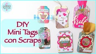 DIY Scrapbook Embellishments  Mini Tags con sobrantes de papel  Luisa PaperCrafts [upl. by Ecenaj838]