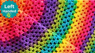 How to Crochet a Round Blanket Left Handed  Easy Round Granny Square Baby Blanket [upl. by Eehsar768]