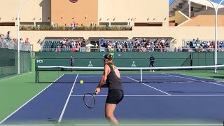 Elina Svitolina amp Gael Monfils  Tennis Practice With Your Spouse IW 2021 Court Level 4k 60fps [upl. by Nihcas]