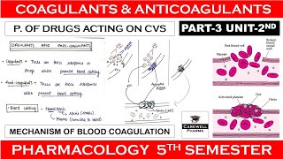 Coagulants and Anticoagulants  Mechanism of Blood Coagulation  P3 Unit 2  Pharmacology 5th sem [upl. by Giffie]