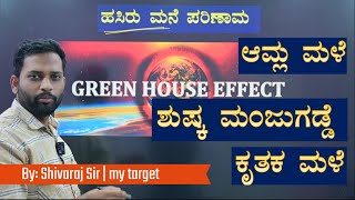 GREEN HOUSE EFFECT  ACID RAIN  DRY ICE  ARTIFICAIL RAIN  IN KANNADA SHIVARJ SIR  MY TARGET [upl. by Thelma]