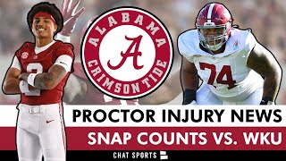 OFFICIAL 2024 Alabama Football Depth Chart Kadyn Proctor Injury  Snap Counts vs Western Kentucky [upl. by Dorin817]