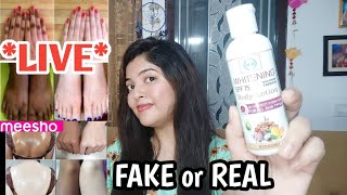 Skin whitening body lotion LIVE TEST  Meesho whitening body lotion review [upl. by Bryce]