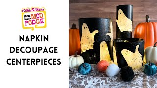 How to Make Halloween Candle Centerpieces with Napkins [upl. by Leta]