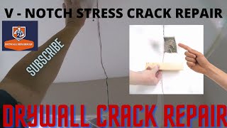 How to fix bad crack stop stress cracks from re cracking add framing to stress crack drywall repair [upl. by Nwahsyd344]