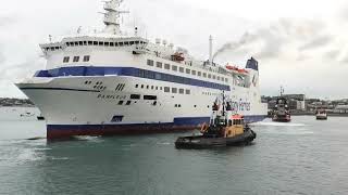 Trial docking of Brittany Ferries Barfleur at St Helier [upl. by Ronoel551]