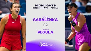 Aryna Sabalenka vs Jessica Pegula  2024 Cincinnati Final  WTA Match Highlights [upl. by Eiger984]