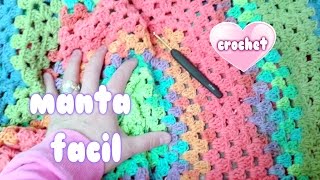 COMO HACER MANTA RAPIDA Y FACIL A CROCHET SIN COSER quotcrochet blanket for beginnersquot💗💗💗 [upl. by Thirzi]