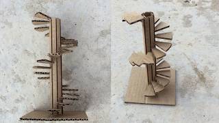 Making A Spiral Stairs Model  out of cardboard easy way [upl. by Roland]