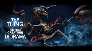 How To Make The THING Inspired creature Diorama  Polymer clay [upl. by Haukom]