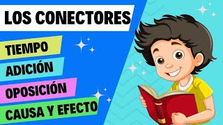 ¿QUÉ SON LOS CONECTORES  Adición  tiempo  oposición  causa y efecto  Video educativo [upl. by Richard]