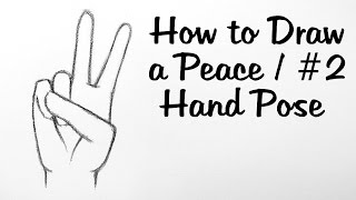 How to Draw a Peace 2 Hand Pose [upl. by Kcyred37]