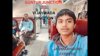 FIRST TIME LHB COACH GUNTUR JUNCTION TO VIJAYWADA JUNCTION ON JANMABHOOMI EXPRESS traveller [upl. by Noyerb]