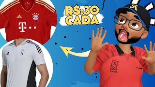 COMPREI DUAS CAMISAS DE TIME ORIGINAIS POR 60 REAIS [upl. by Nalorac896]