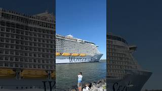 Wonder of the Seas sailing away from Port Canaveral shorts wonderoftheseas royalcaribbean [upl. by Eniawed]