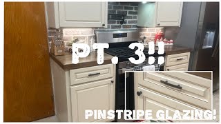 DIY Kitchen Remodel Pt 3  Brick Backsplash amp Pinstripe Glazing [upl. by Akeirahs]