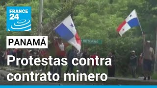 Panamá protestas contra contratos de minería de cobre con empresa canadiense [upl. by Noteek]