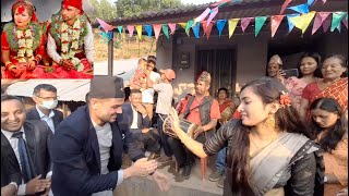 BEST NEPALI WEDDING DANCE  Panchey Baja Dhading  VLOG nibeshkhatiwadawitty BISHALWEDSKA [upl. by Celine991]