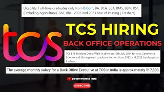 TCS BPS Walkin Drive at Bangalore  Explore Opportunities at TCS  2024 [upl. by Tterab]