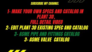 HOW TO MAKE SPECS AND CATALOG IN PLANT 3D Plant 3D Catalogs and Specs  Make a new Spec [upl. by Nytsuj]