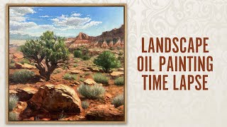 Landscape oil painting timelapse How to paint rocks in a landscape painting [upl. by Sirak]