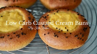 SugarFree Custard Cream Buns  Keto Lupin Flour Custard Buns [upl. by Edyak]