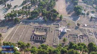 Delphy Epidaurus Sanctuary of Asclepius Greek Ἐπίδαυρος Epidauros Drone Aerial Video  Greece [upl. by Yrallam502]