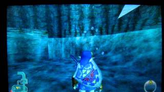 Ocarina of Time 3D Glitch Under the ice in Zoras Domain [upl. by Llerehc]