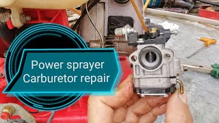 Power sprayer Carburetor repair How to clean 2stroke Carburetor [upl. by Bromley]