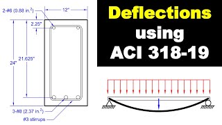 Deflection of Reinforced Concrete Beams  Example using ACI 31819 [upl. by Brader714]