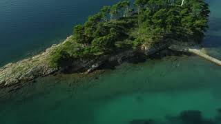 small uninhabited island in the Adriatic Sea Croatia shot by a drone early autumn [upl. by Hollyanne461]