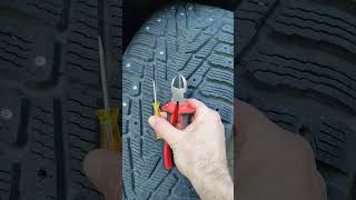 Remove studs from Nokian Hakkapeliitta tires VERY FAST you will need an ice pick amp wire cutters [upl. by Leticia]