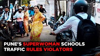 Punes Superwoman Schools Traffic Rules Violators [upl. by Natan463]