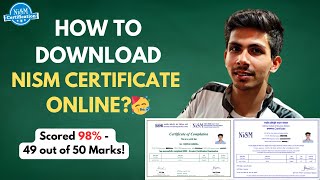 How To Download NISM Certificate Online nism nismexampreparation nism5a nismexam mutualfunds [upl. by Dewar]