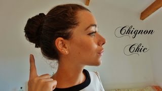 ♥ CHIGNON BUN ♥ tuto pour un BUN en moins de 5 minutes [upl. by Ah]