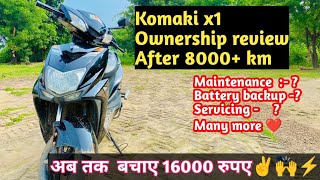 Komaki x1⚡ review after 8000km drivenkomaki ev ownership review❤️16000 बचा लिए komaki electric [upl. by Mitchael]