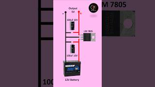 12V to 5V DC Converter Circuit  Voltage Regulator 7805 shorts electronic diy [upl. by Dukie900]