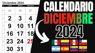 ➥ CALENDARIO DICIEMBRE 2024  DATOS DEL MES DE DICIEMBRE 2024 [upl. by Thorpe]