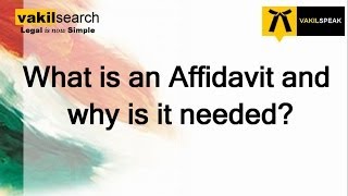 What is an Affidavit and why is it needed [upl. by Nalaf]