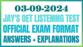 OET LISTENING TEST 03092024 oet oetexam oetnursing oetlisteningtest [upl. by Remy]