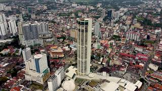 Droning at Penangs highest building Komtar Tower 4k [upl. by Ahseele]